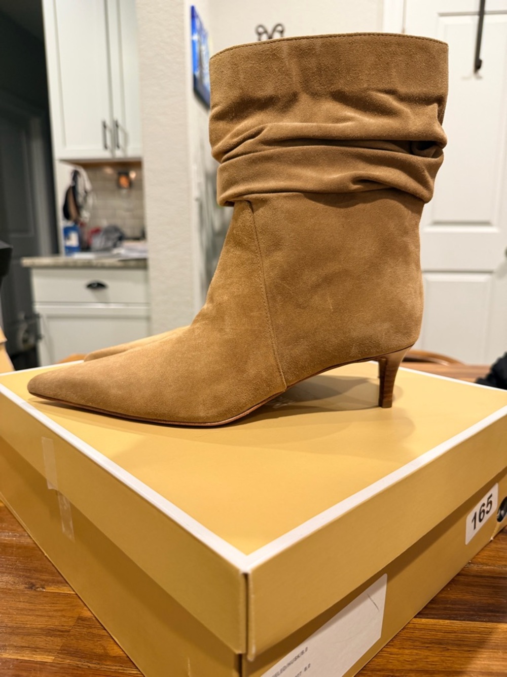 Michael Kors Tan Suede Pointed-Toe Slouchy Ankle Boots - Picture 4 of 6